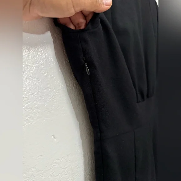 J. CREW Factory Suiting Wool Blend Black Sheath Career Dress Size 0 V Neck - Picture 8 of 11